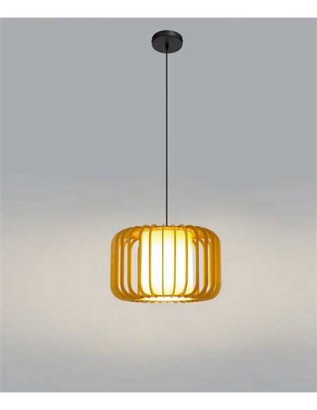 Lámpara colgante Viva - FORLIGHT - Lámpara decorativa de madera clara, Ø 40 cm