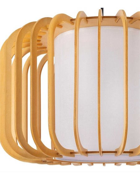 Lámpara colgante Viva - FORLIGHT - Lámpara decorativa de madera clara, Ø 40 cm