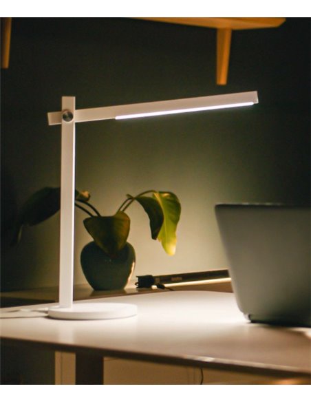 Lámpara de mesa Touch - FORLIGHT - Lámpara de escritorio blanca, luz orientable LED regulable