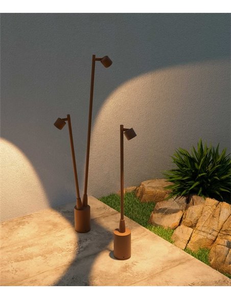 Baliza de exterior Fint - FORLIGHT - Lámpara con dos luces orientables, 70 cm