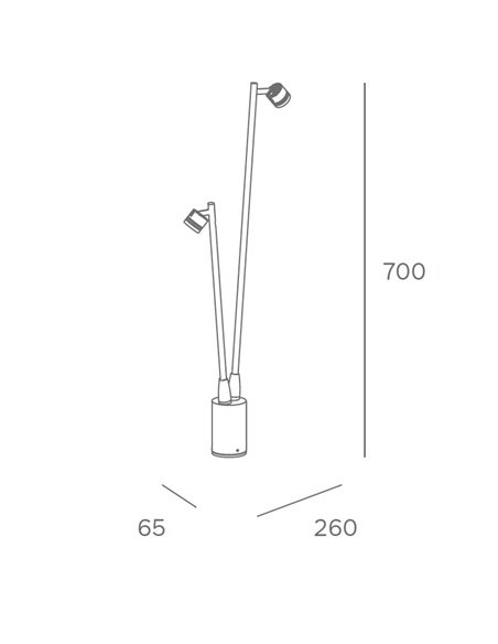 Baliza de exterior Fint - FORLIGHT - Lámpara con dos luces orientables, 70 cm