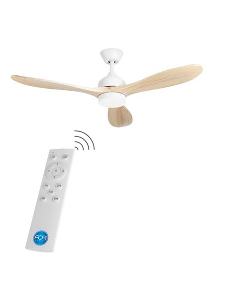 Ventilador de techo con luz Calar - FORLIGHT - Palas de madera, LED regulable
