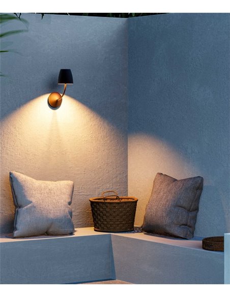 Aplique de pared de exterior Eclipta I - FORLIGHT - Lámpara decorativa en 3 colores, IP54
