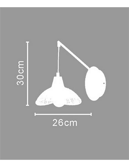 Aplique de pared Kasteli - IDP Lampshades - Lámpara de pared colgante de mimbre