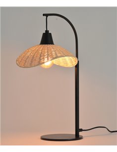 Lámpara de mesa Kasteli - IDP Lampshades - Lámpara boho chic natural de mimbre