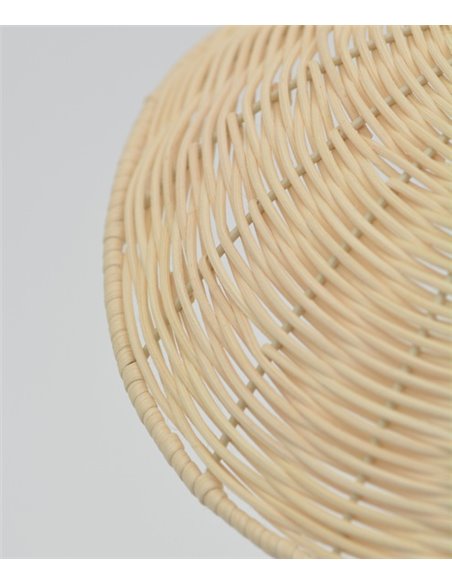 Lámpara colgante  Kasteli - IDP Lampshades - Diseño lineal con 3 luces, lámpara de mimbre