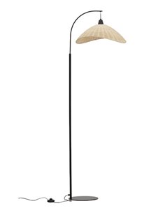 Lámpara de pie Kasteli - IDP Lampshades - Lámpara arco de mimbre natural 2
