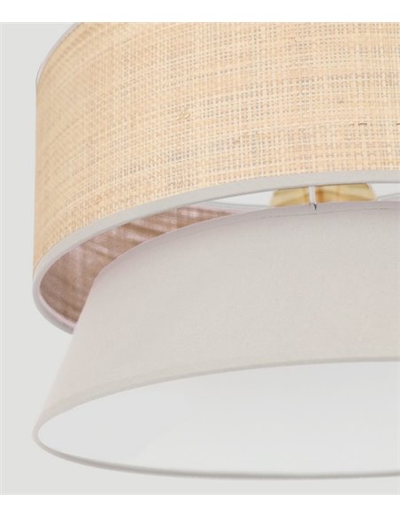 Lámpara colgante de techo Salomon – IDP Lampshades – Diseño natural, pantalla de lino y rafia