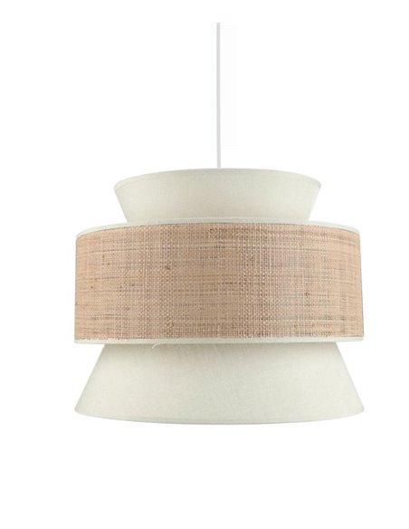 Lámpara colgante de techo Salomon – IDP Lampshades – Diseño natural, pantalla de lino y rafia