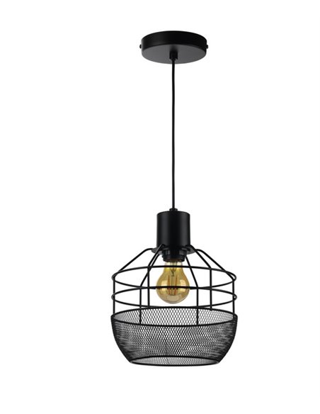 Lámpara colgante Birtley - IDP Lampshades - Lámpara jaula negra