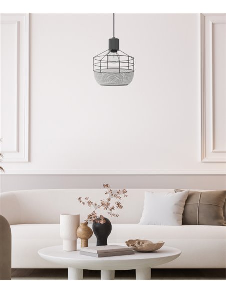 Lámpara colgante Birtley - IDP Lampshades - Lámpara jaula negra