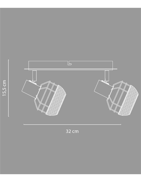 Aplique de pared Birtley - IDP Lampshades - Lámpara con 2 pantallas orientables negras