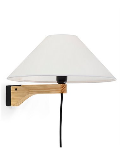 Aplique de pared Clasica - Luxcambra - Lámpara de madera y pantalla de papel