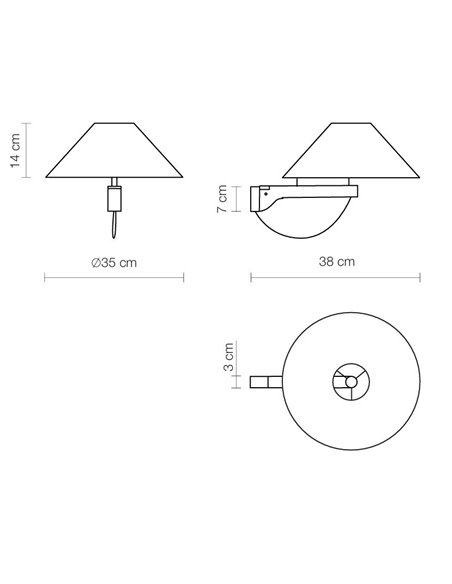 Aplique de pared Clasica - Luxcambra - Lámpara de madera y pantalla de papel