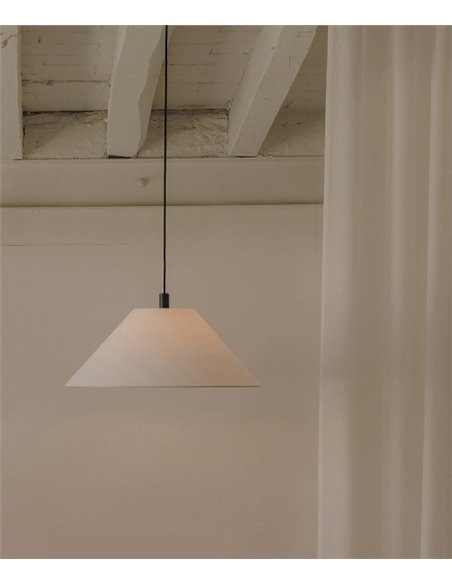Lámpara colgante Clasica - Luxcambra - Pantalla de pergamino blanco, luz ambiental