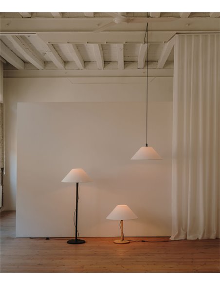 Lámpara colgante Clasica - Luxcambra - Pantalla de pergamino blanco, luz ambiental