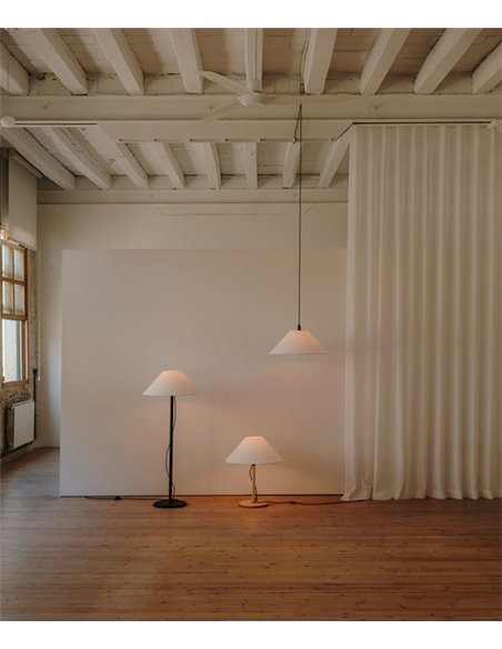 Lámpara colgante Clasica - Luxcambra - Pantalla de pergamino blanco, luz ambiental