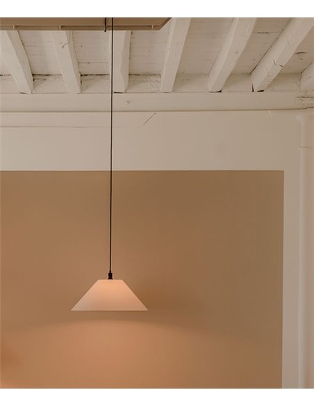Lámpara colgante Clasica - Luxcambra - Pantalla de pergamino blanco, luz ambiental