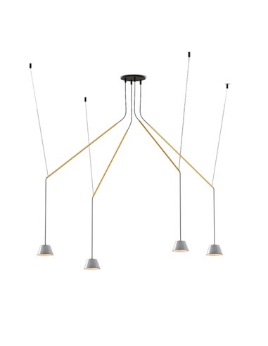 Lámpara colgante Absidiola 4 - Luxcambra - Lámpara moderna movible, 4 luces