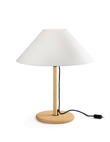 Lámpara de mesa Clasica - Luxcambra - Pantalla de pergamino y base de madera