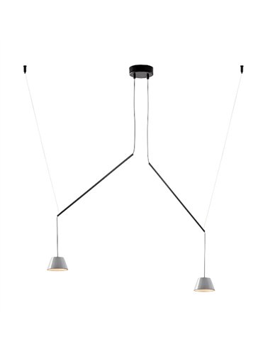 Lámpara colgante Absidiola Movil - Luxcambra - Diseño moderno móvil, pantalla de cerámica gris