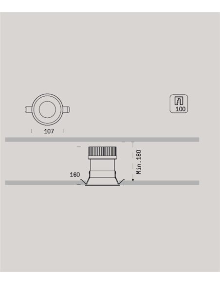 Empotrable de techo Kono 2 - Onok - Foco redondo LED, Ø 10.7 cm