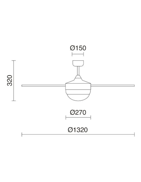 Ventilador de techo con luz Nick - Exo - Novolux Lighting - Ventilador moderno blanco, 3 velocidades