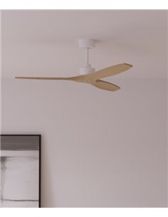 Ventilador de techo sin luz Stem Evo - FORLIGHT - Ventilador de madera clara, 6 velocidades