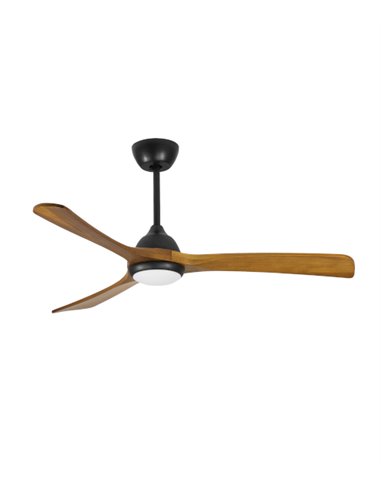 Ventilador de techo con luz Bosc - FORLIGHT - Ventilador DC de madera oscura, 6 velocidades
