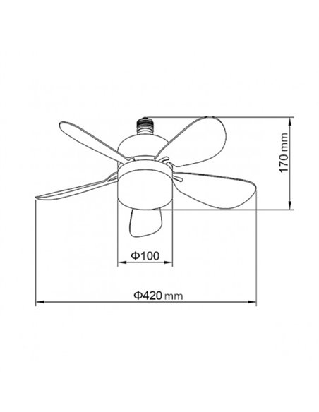 Ventilador de techo con luz Nano - AJP - Ventilador blanco LED, motor DC, 3 velocidades