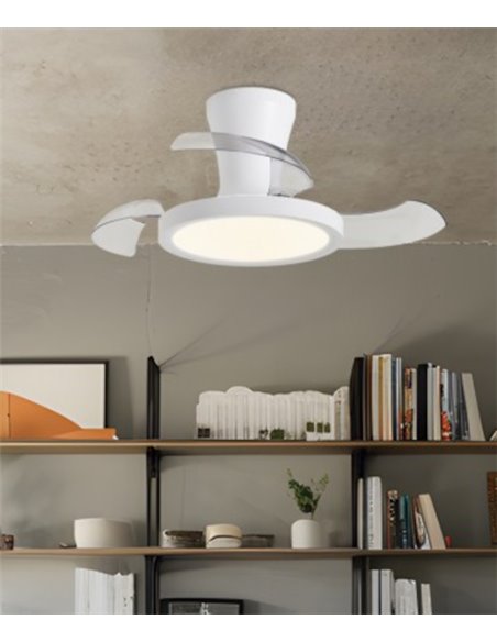 Ventilador de techo con luz Tombet - AJP - Ventilador LED con palas retráctiles