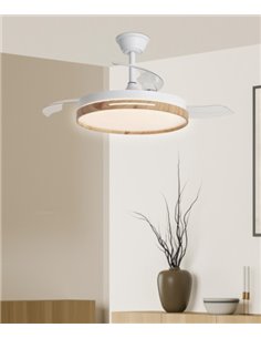 Ventilador de techo con luz Togo - AJP - 3 palas, motor DC, LED regulable 