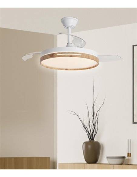 Ventilador de techo con luz Togo - AJP - 3 palas, motor DC, LED regulable 