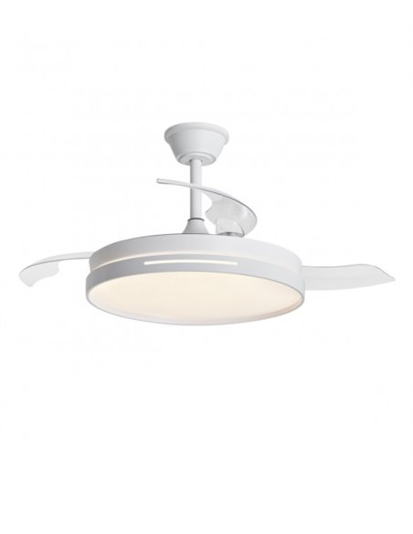 Ventilador de techo con luz Mini Togo - AJP - Ventilador con aspas desplegables, 6 velocidades