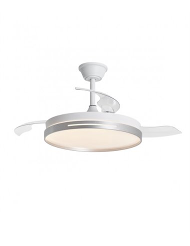 Ventilador de techo con luz Mini Togo - AJP – Ventilador con aspas retráctiles, motor DC con 6 velocidades