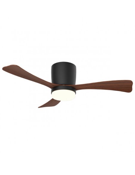 Ventilador de techo con luz Kent - AJP - Ventilador moderno de madera, motor DC, 6 velocidades
