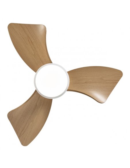 Ventilador de techo con luz Tauro - AJP – Ventilador de madera LED, 2 alturas