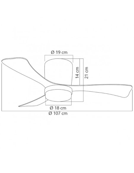Ventilador de techo con luz Kent - AJP – Ventilador de madera, LED regulable