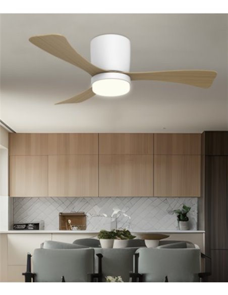 Ventilador de techo con luz Kent - AJP – Ventilador de madera, LED regulable