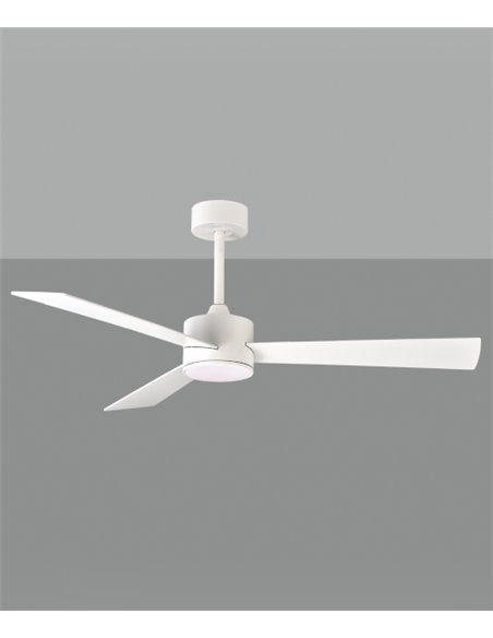 Ventilador de techo con luz Shamal - ACB - Palas reversibles blanco/haya, LED regulable