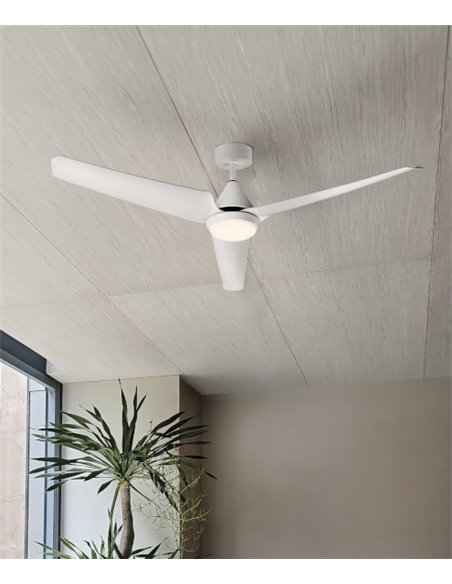 Ventilador de techo con luz Bora - ACB - Ventilador DC blanco, LED regulable