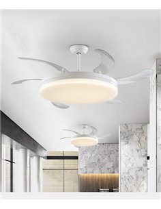 Ventilador de techo con luz Vento - Schuller - Ventilador LED con palas retráctiles
