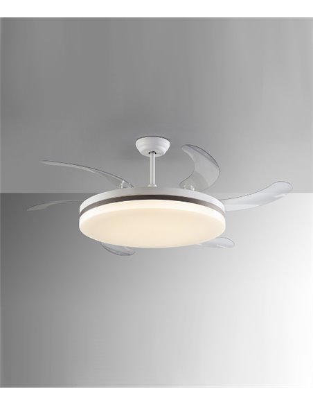 Ventilador de techo con luz Vento - Schuller - Ventilador DC con palas desplegables, motor DC