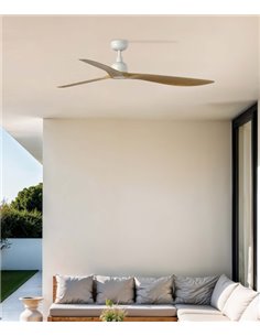 Ventilador de techo sin luz Outwood L - Faro - Ventilador apto para exterior, palas imitación madera