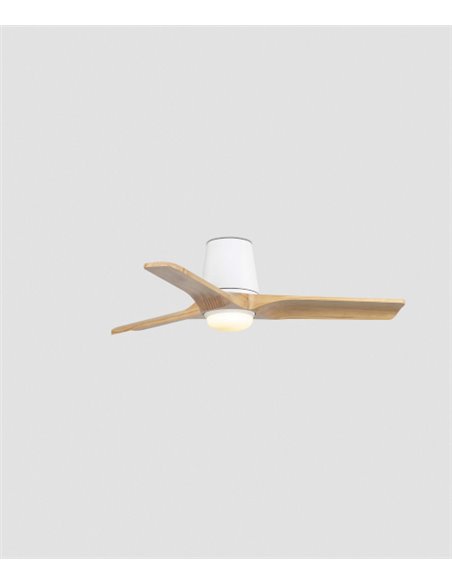 Ventilador de techo con luz Heywood Tub LED S - Faro - Ventilador DC con palas de pino