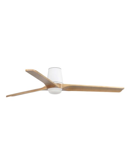 Ventilador de techo con luz Heywood Tub LED L - Faro - Ventilador DC de pino
