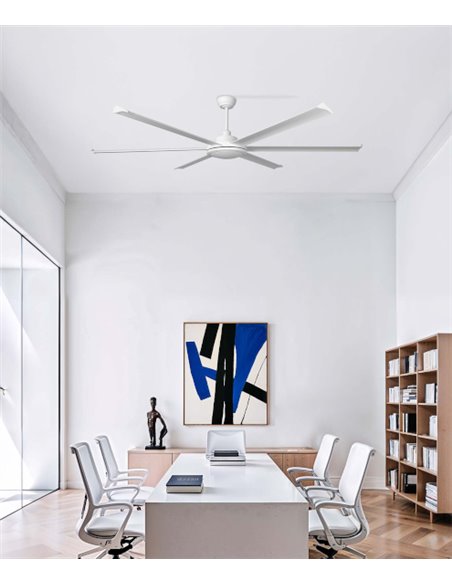 Ventilador de techo con luz Rotterdam 20 XL LED - Faro - Ventilador DC blanco, tamaño grande