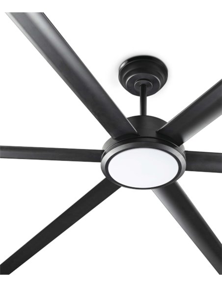 Ventilador de techo Rotterdam 30 XXL - Faro – Ventilador DC negro, apto para espacios superiores a 39 m²