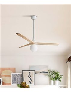 Ventilador de techo con luz Klim Smart M - Faro - Ventilador DC con palas de pino