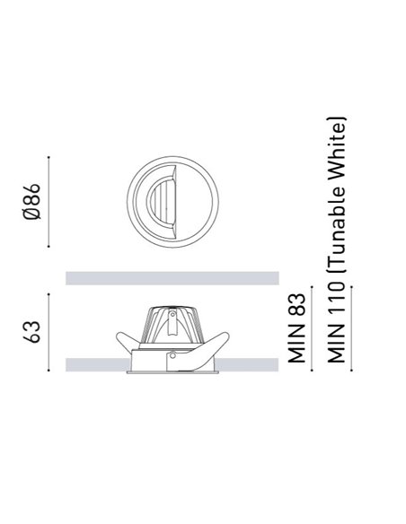 Foco empotrable de techo Buddy Wall Washer - Arkoslight - Lámpara bañador de pared LED